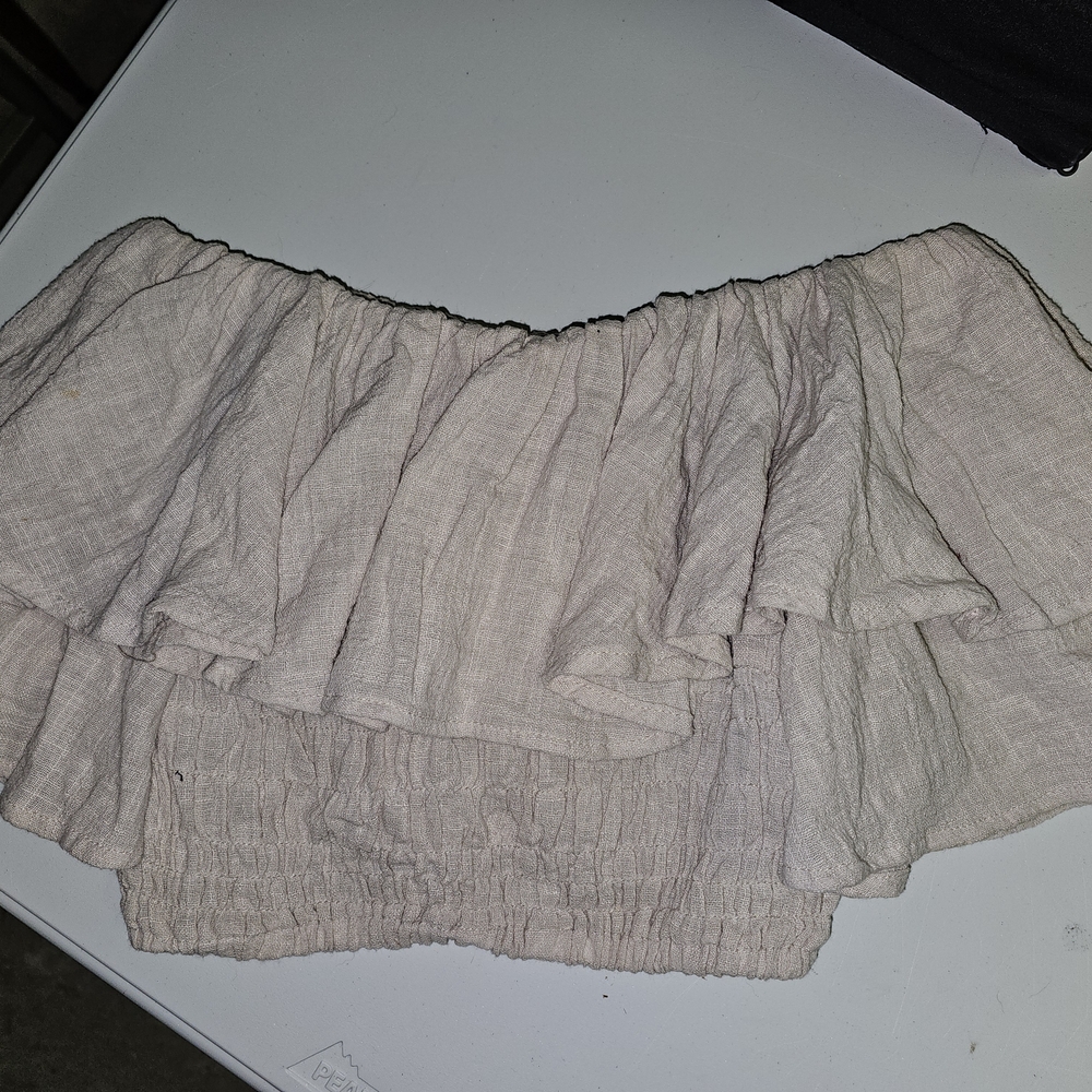 Elegant Cream Ruffle Skirt